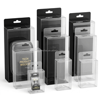 Emballage cadeau transparent personnalisé, étanche, pliable, boîte de présentation transparente en PVC carrée avec crochet
