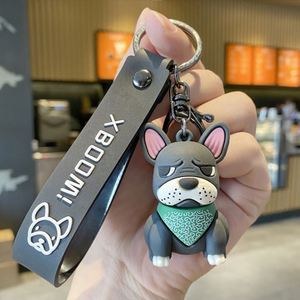 Nuevo Llavero Creativo y Adorable de Perro, Colgante para Bolsa o Coche, Muñeco 3D de PVC Suave, Llavero de Bulldog Francés - Product Image 1