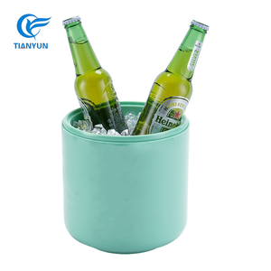 Nhà Máy bán hàng trực tiếp 4L bia đồ uống mát Xô tròn nhỏ xô đá màu xám với nắp - Product Image 3