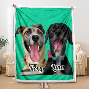 บริษัทผลิตผ้าห่มขนแกะแบบกำหนดเอง พิมพ์โลโก้ทีมโรงเรียน รูปถ่ายครอบครัว สัตว์เลี้ยง สุนัข ด้วยเทคนิคการพิมพ์แบบระเหิด ผ้าห่มเชอร์ปาพร้อมโลโก้ - Product Image 2