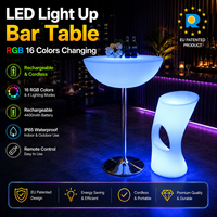 Meubles de bar et tables en plastique LED à changement de couleur magique moderne pour les ensembles de meubles de fête et d'événements de discothèque
