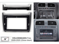 Kit Instalasi Panel Trim Refitting Frame Adaptor Radio Mobil 9 Inci, Kompatibel dengan Volkswagen Polo