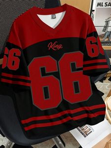 Camiseta de Verano Nueva con Cuello en V para Hombre, Informal, de Manga Corta, Transpirable, de Punto, con Estampado de Letras de Chicago, para Uso Diario al Aire Libre - Product Image 1