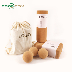 Khối tập yoga bằng gỗ tự nhiên tái chế hữu cơ, chất liệu nút chai, giúp thư giãn cơ bắp - Product Image 3