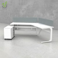 Bureau de direction moderne IULTRA, design ovale luxueux, table de réunion pour PDG, surface en bois MDF/MFC durable, résistante à l'eau