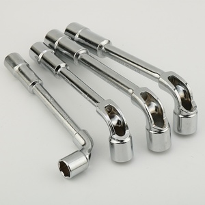 High Carbon Steel Mirror Surface Hexagonal Perforated L-shaped Elbow Milling Mouth Manual <b>Socket</b> Wrench with Multiple Sizes - Product Image 2