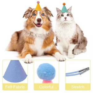 HLC ODM OEM 6PCS Mini Sombreros de Fiesta en Forma de Cono para Muñecos de Peluche, Animales, Perros, Gatos, Conejos, Cachorros, Ropa de Verano para Mascotas - Product Image 5