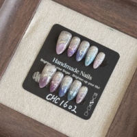 Prix de gros – Faux ongles 3D faits à la main, forme amande, haute qualité, 10 pièces/ensemble, personnalisation de l'emballage prise en charge