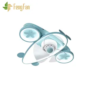 New arrival airplane for kids DC 6-speed levels colorful ceiling fan light children room cool air ceiling fan in stock