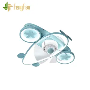 Nouvel avion d'arrivée pour enfants DC 6 niveaux de vitesse ventilateur de plafond coloré lumière chambre d'enfants ventilateur de plafond à air frais en stock