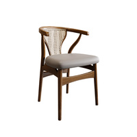 Restaurant asiatique de haute qualité en bois massif rotin cuir canapé cabine salle à manger table en marbre et chaises ensemble de meubles commerciaux