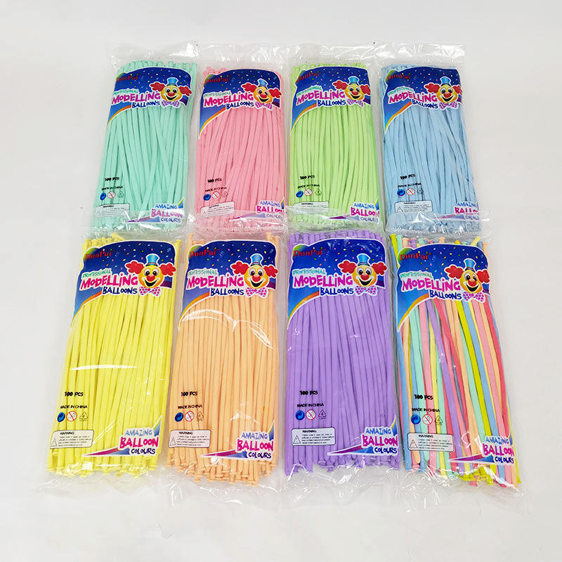100pcs Macaron Candy Color Balloon Pastel 260Q Long Magic Latex Balloons Assorted Color Thick Latex Modeling Long Magic Balloon
