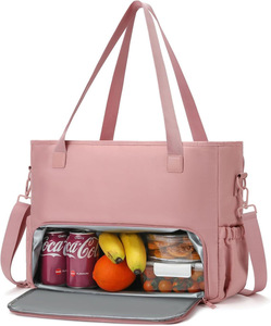 Bolsas de Almuerzo con Logotipo Personalizado para Mujer, Bolsas Térmicas Aisladas para el Trabajo, Bolso de Mano Casual Grande para Dama - Product Image 1