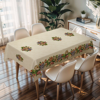 Nappe en PVC tissé floral RNPT, moderne, imperméable et anti-taches, rectangulaire, pour cuisine, salle à manger, maison