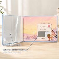 Album photo de vacances d'hiver, livre cartonné rigide avec pelliculage brillant texturé et pochettes anti-adhésives pour les détaillants de cadeaux