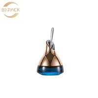 Bouteilles de soin en verre dégradé turquoise de formes uniques (40ml, 100ml, 120ml) et pots à crème (30g, 50g) avec couvercles à pompe noirs pour toner et brume