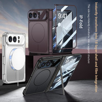 Étui de téléphone à charnière magnétique pour Apple iPhone Duo pour iPhone Ultra Fold avec protection d'écran intégrée, béquille latérale, TPU+PC, protection intégrale