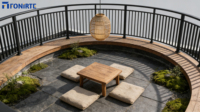 Clôture en métal, clôture de sécurité de jardin, clôture d'intimité, clôture moderne en aluminium pour balcon, sécurité d'intimité, escaliers décoratifs