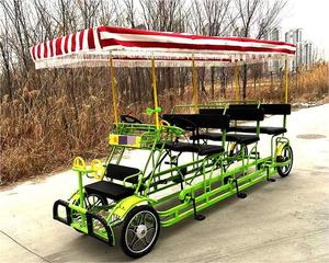 สามแถว6คนขี่จักรยานในแถวหน้าจุดพ่อแม่ลูกสองชั้นสำหรับเที่ยวชมด้วยจักรยานหลายแบบในหนึ่ง - Product Image 6