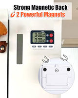 Timer Dapur Digital Ganda untuk Memasak dengan Alarm, Bagian Belakang Magnetik, Mode Suara Keras & Senyap, dan Mode Hitung Naik/Turun.