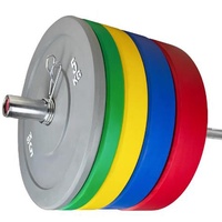 Ensemble de plaques de poids UNIQ avec plaques de poids en caoutchouc Vigine codées par couleur pour l'entraînement musculaire