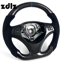 Volant personnalisé en cuir suédé et fibre de carbone pour BMW E90 E91 E92 E93 M3 E82 E87 E88 Série 3 Série 1 Intérieur de voiture