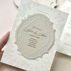Custom Luxury Classic Wedding Invitation Letterpress Design for Stylish Weddings Paperboard <b>Printing</b> Made in China - Product Image 3