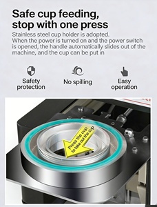 Macchina Automatica per Sigillatura Bicchieri, Sigillatrice per Bicchieri in Plastica da 90/95mm ad Alta Efficienza per Bevande - Product Image 4