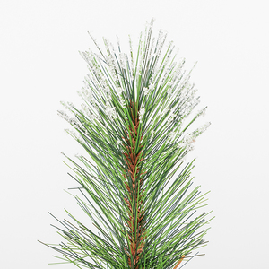 Co-Arts Dessus de table de luxe Sapin de Noël à fleurs rouges en pin avec décoration - Product Image 3