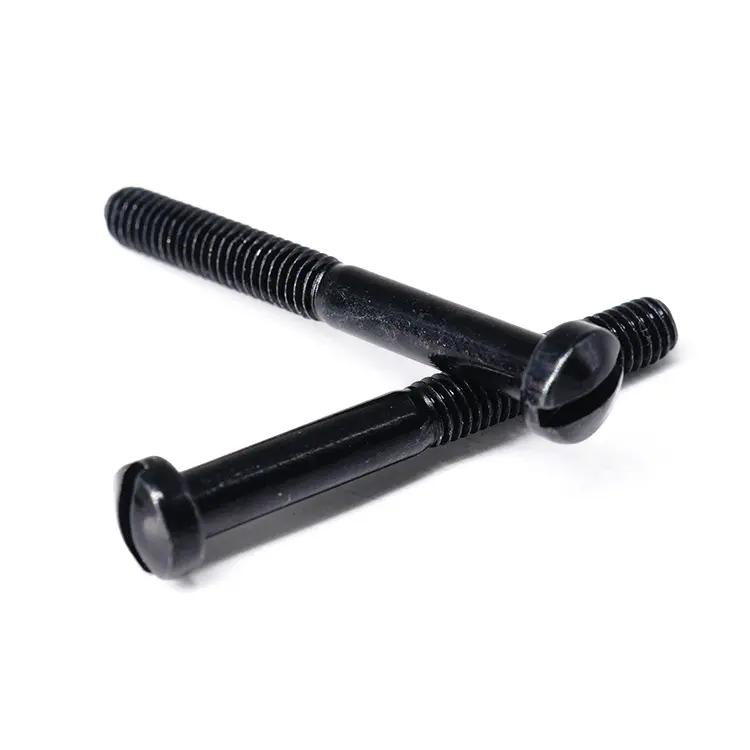 OEM Factory Supply metal and alloy fasteners flat slotted screw black anodized half thread screw machine screw