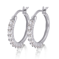 En stock, boucles d'oreilles créoles tendance plaquées or 18 carats, en laiton et zircon, design rond, cadeau pour femme, livraison rapide
