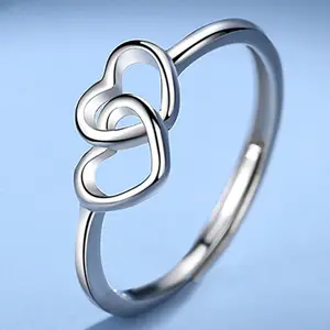 Silver Rings 925 Wedding Rings For Couples Jewelry Heart Shaped Love Rings Open Adjustable 925 Silver Rings