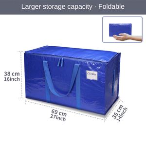 Bolsa de Viaje de Gran Capacidad para Exteriores, Material Tejido Reforzado para Almacenamiento, Embalaje y Mudanza, Bolsa para Ropa - Product Image 2