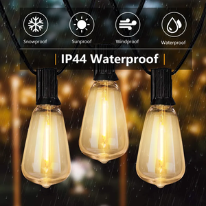 Cadena de luces <span class=keywords><strong>LED</strong></span> E12 ST38 enchufe de la UE 10M 20 luces 220V IP44 al aire libre Camping boda evento Cadena de luces decorativas - Product Image 6