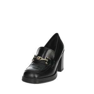 Mocassins à talon carré en cuir noir pour femme, taille 8 - Product Image 6