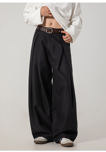 <span class=keywords><strong>Pantalon</strong></span> décontracté à plis croisés pour <span class=keywords><strong>homme</strong></span>, style automne, texture ample, jambe droite, braguette à boutons, <span class=keywords><strong>pantalon</strong></span> long rétro - Product Image 6