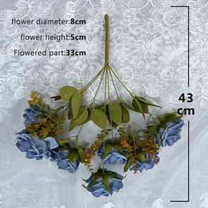 Usine En Gros Grand Bouquet 7 <span class=keywords><strong>Hugo</strong></span> Roses 8 cm De Diamètre Artificielle Automne Couleur Mariage Halloween Nouvel An Saint Valentin - Product Image 6