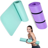 Esterilla de Yoga NBR de 10/12/15MM de espesor, esterilla de ejercicio físico de alta densidad, esterilla de Yoga antideslizante antidesgarro para entrenamiento con correa