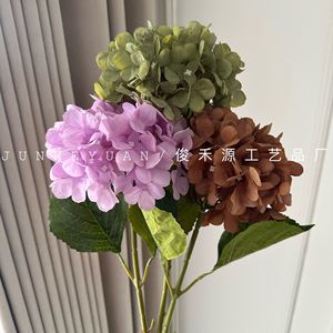 ดอกไฮเดรนเยียปลอมแบบก้านเดี่ยว จุนเหยยวน สีฟ้า สีม่วง สีฟ้าอ่อน สำหรับตกแต่งบ้าน งานแต่งงาน - Product Image 3