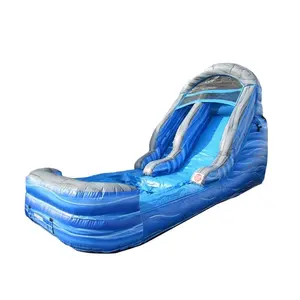 14ft aufblasbare Wasser rutsche aus blauem Marmor Wet Pool Slide für Kinder