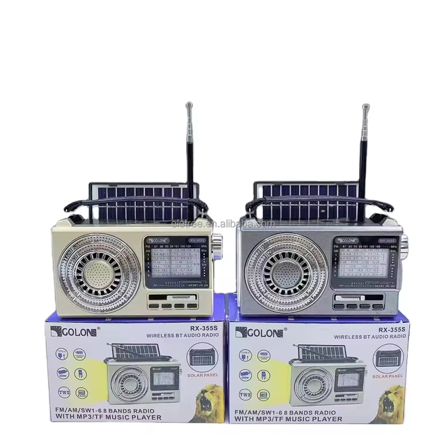 Eletree RX-655S Retro Portable Rechargeable Wireless BT Speaker FM 8 Bands DC Charging Radio with LED Disco Light