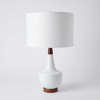 Lampu Meja Hotel Keramik Kayu Desain Sederhana Cahaya Putih Lampu Tidur Kamar Tidur Lampu Ruang Tamu Kepribadian