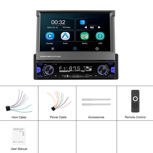 เครื่องเล่น MP5 ในรถยนต์ Podofo แบบ Single Din ขนาด 7 นิ้ว รองรับ Wireless CarPlay และ Android Auto หน้าจอสัมผัสแบบพับเก็บได้ พร้อมพอร์ต Type-C/FM/AM/EQ/วิทยุในตัว - Product Image 6