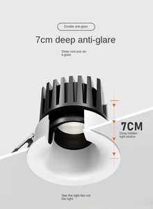 Proyecto antideslumbrante Ángulo de haz de 30 grados foco ajustable iluminación descendente comercial luces de techo de mazorca de 12 vatios - Product Image 4