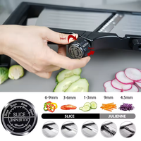 Mandoline à légumes manuelle réglable 3-en-1 en acier inoxydable 304 L&B, hachoir alimentaire multifonction écologique, vente en gros