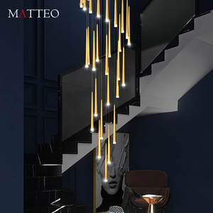 Di lusso di fascia alta grandi lampadari moderni lunghi di cristallo sale dell'hotel illuminazione scala luce di Cilling lampadario a LED - Product Image 3