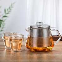 HIGHWIN Pot infusé à la main en verre borosilicaté pour bouilloire à café avec filtre en acier inoxydable