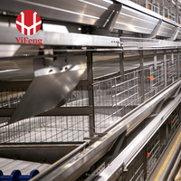 Cage à poulets de type H, cage à poulets à 3 niveaux avec alimentation et abreuvement automatiques, collecte des œufs, courroie de fumier, abreuvoir à tétine pour ferme avicole