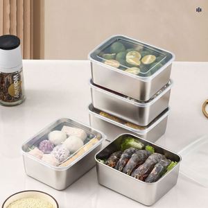 Rectangular Stainless Steel Fresh-keeping <b>Box</b> <b>with</b> sealed <b>Lid</b>, Thickened <b>Small</b> Lunch <b>Box</b>, Camping Food Packaging and Storage <b>Box</b> - Product Image 3