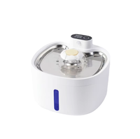 Fontaine à eau sans fil 2,6 L écologique pour chats et chiens, avec plateau automatique en acier inoxydable, capteur de mouvement, gamelle silencieuse pour animaux de compagnie